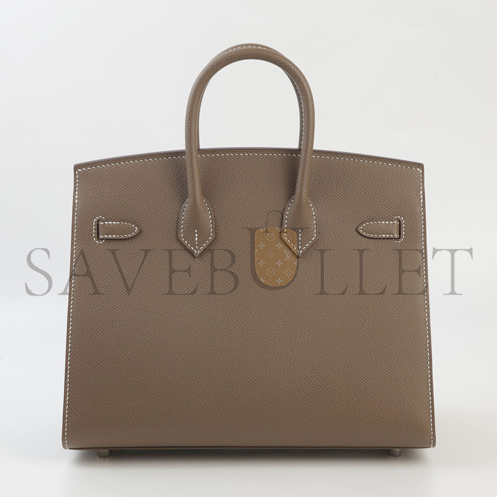 H**mes birkin 30 epsom leather elephant grey silver buckle handbag h028369ck18 (30*23*15cm)